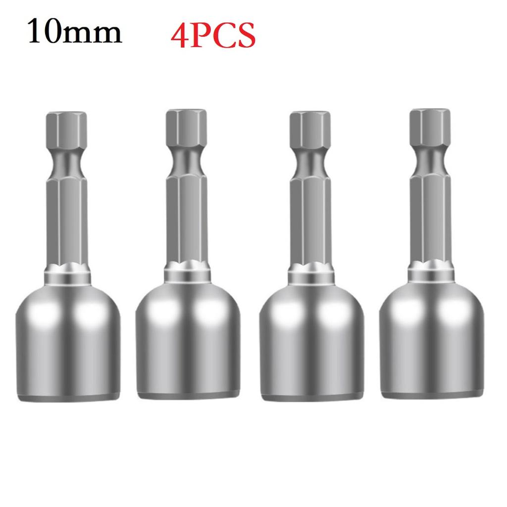 2 STÜCK 6-13mm Schlagnuss-Bit 1/4” Sechskantschaft Magnetische Mutter Schraubendreher Kraftbohrer Bit Set Adapter Schraubentreiber Reparaturwerkzeug