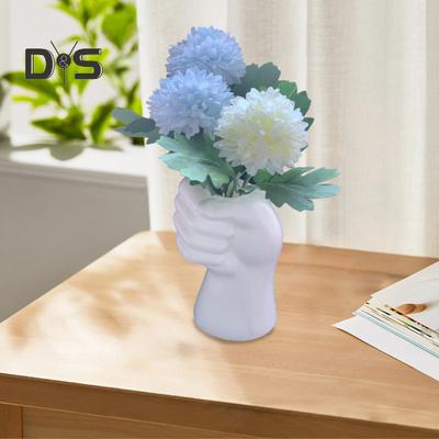 Vaso per fiori in plastica a forma di mano, moderno, per interni ed esterni, per fiori veri secchi, contenitore per composizioni floreali, soggiorno, camera da letto, decorazione