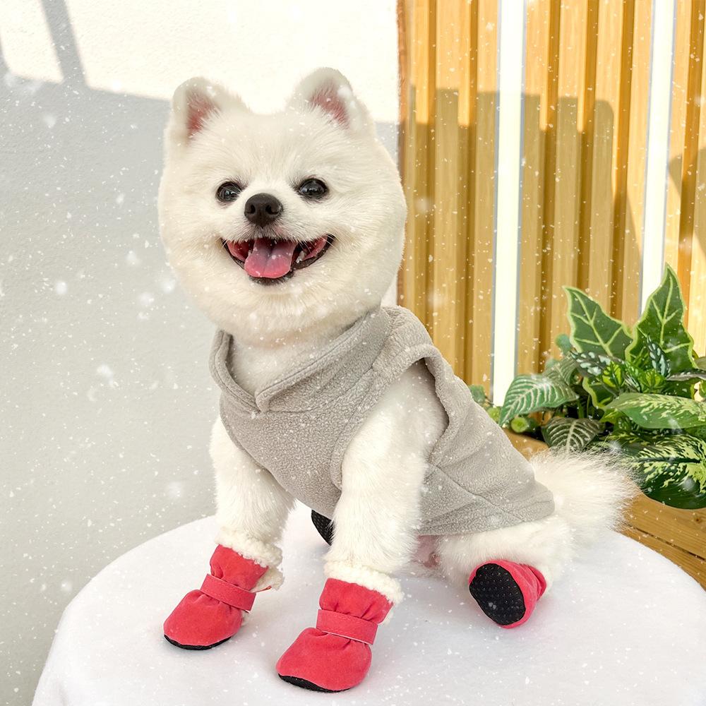 Dog Shoes for Small Dogs Anti-Slip Dogs Boots & Paw Protector for Winter Snowy Day Pet Cat Puppy Dog Shoe for Indoor Hardfloors