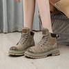 Boots Women's Genuine Leather Thick Sole Shoes Motorcycle Outdoor Work Clothes Women's Ankle Boots Shoes for Women Zapatos