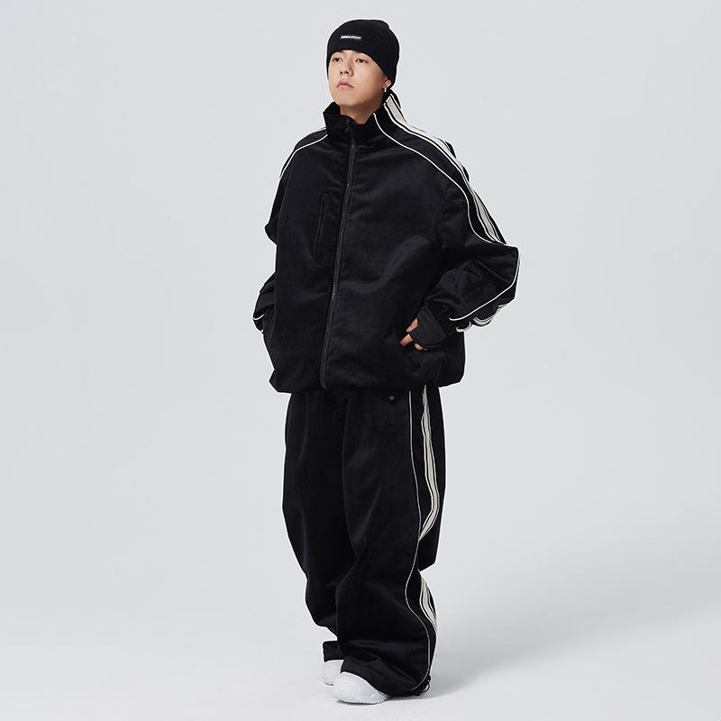 Yi Pai Snowboard Ski Suit: Unisex Windproof & Waterproof Hip Hop Style with Fully Taped Seams Medium чёрный