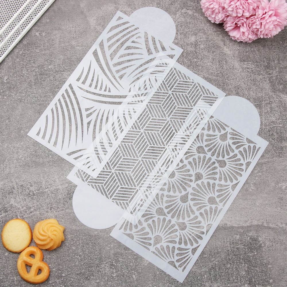 Wheat Spike Pattern Lace Border Sugar Sieve Mold Fondant Printing Cake Stencil Baking Templates
