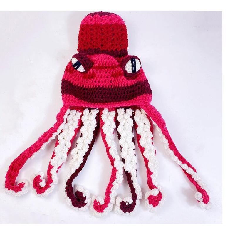 New Cat Ear Hat Hand Knitted Devil Horn Funny Women's Autumn and Winter Wool Warm Knitted Hat