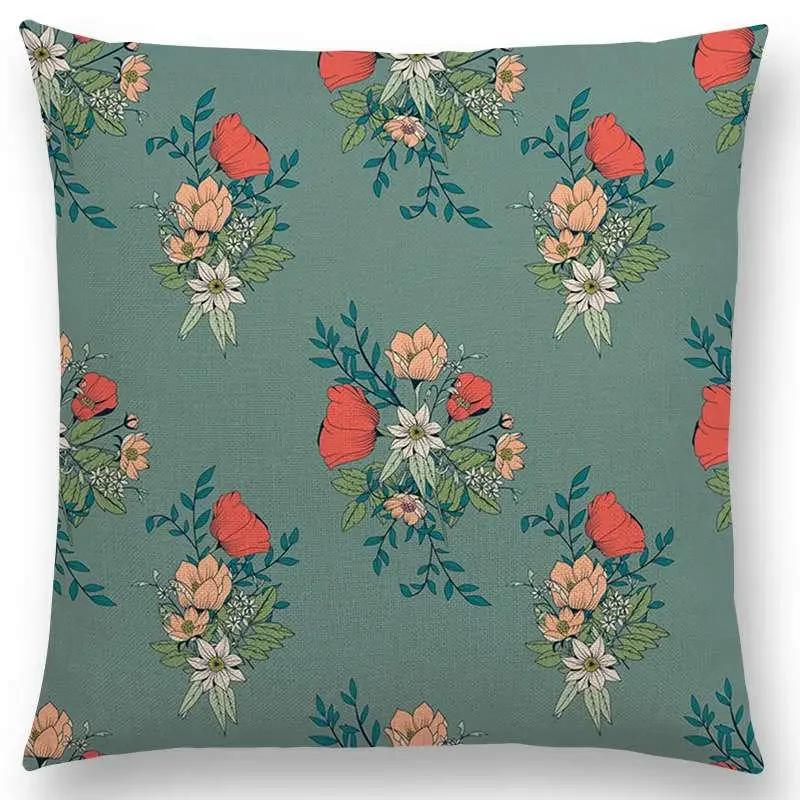 Botanical Floral And Butterfly Cushion Cover Beautiful Flowers Garden Mini Prints Home Decor Sofa Throw Pillow Case