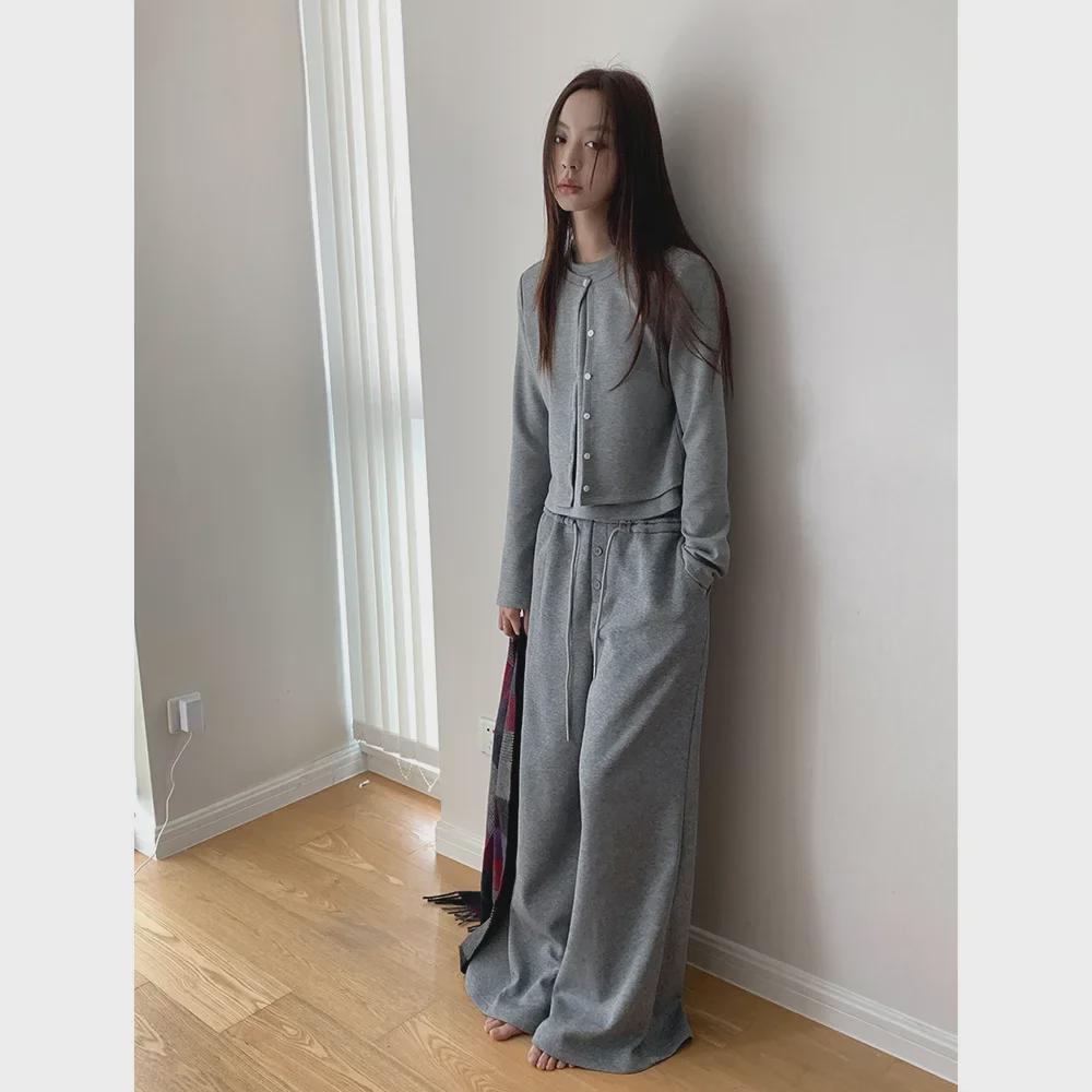 Dorothy Women's Korean Retro Wide-Leg Sweatpants with Elastic Waist and Drawstring