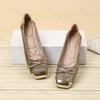 Fashion Butterfly Knot Design Square Toe Single Shoe Women's 2025 New Color Splicing Soft Versatile Flat Ballet Style Casual Dance Shoes