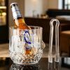 Yousheng Isspann med Handtag och Tång, Genomskinliga Isspann med Diamantslipning för Öl Champagne Vin Cocktails, Barutrustning