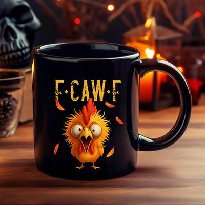 Personalized F-Caw-F Chicken Mug 15oz Ceramic Coffee Cup Funny Rooster Farm Animal Humor Mug Reusable Dishwasher Microwave Safe Drinkware