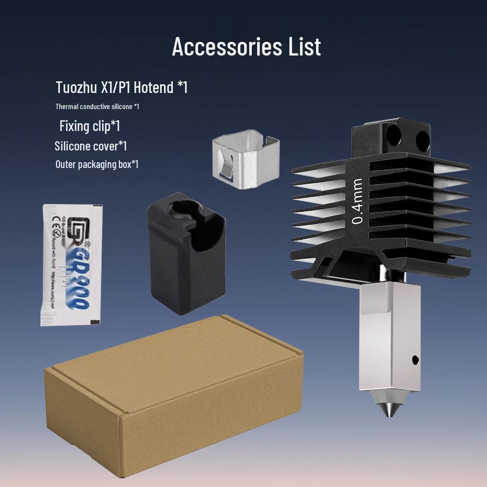 Bamboo X1/P1 Series 3D Printer Upgrade: All-Metal Hotend with Hardened Steel Nozzle
