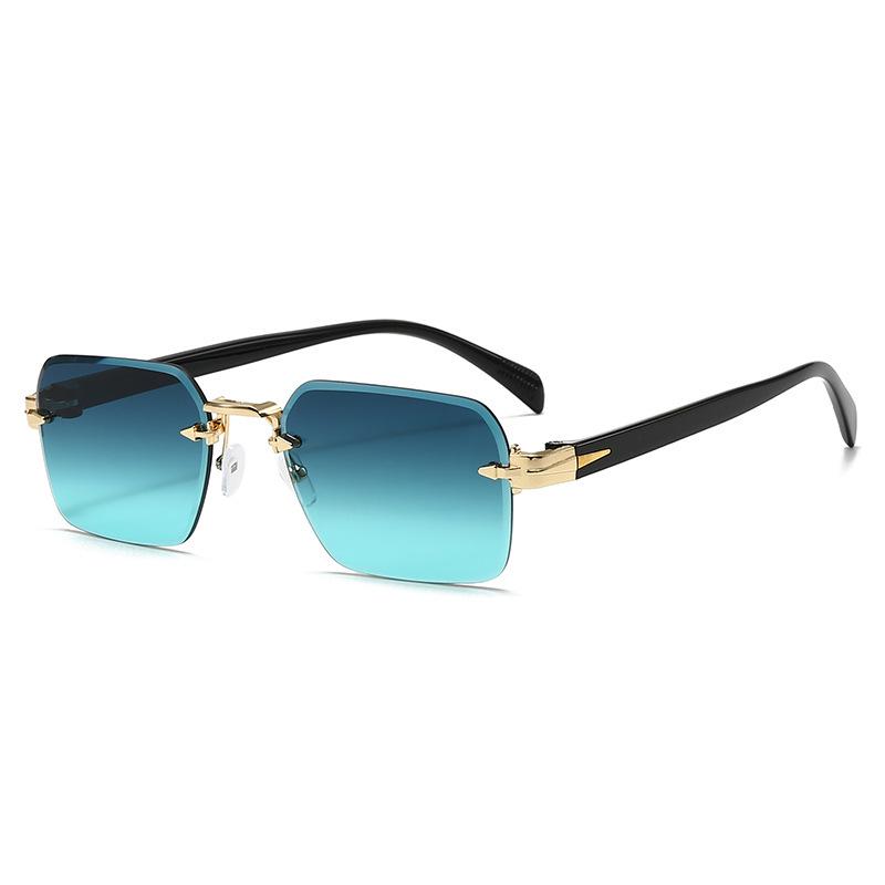 Frameless Cut-Edge Metal Sunglasses - Unisex European & American Style, UV Protection, High-End Fashion