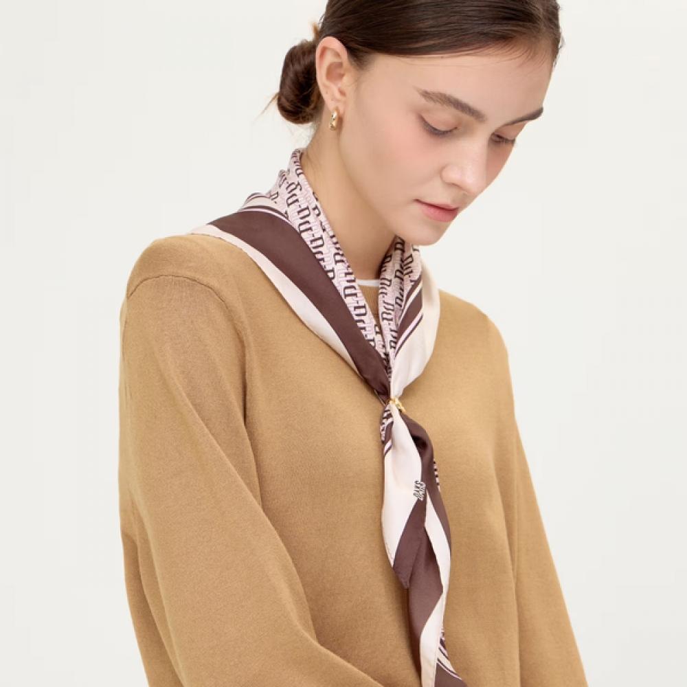 Daks Pink Dd Pattern Silk Square Scarf Dcsc5f814p2 Single option