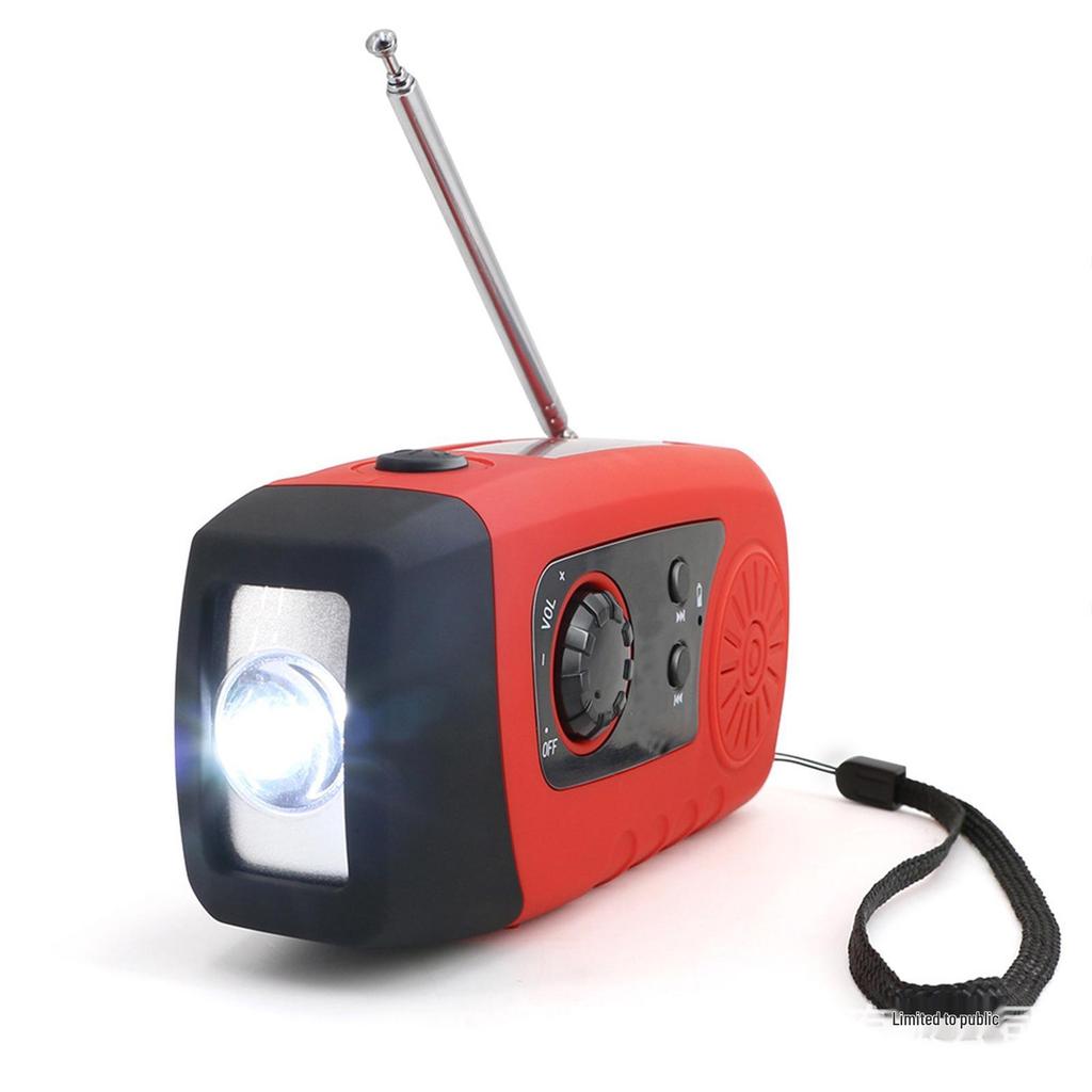 Portable Emergency Hand-cranked Radio with Flashlight and Auto-Tuning