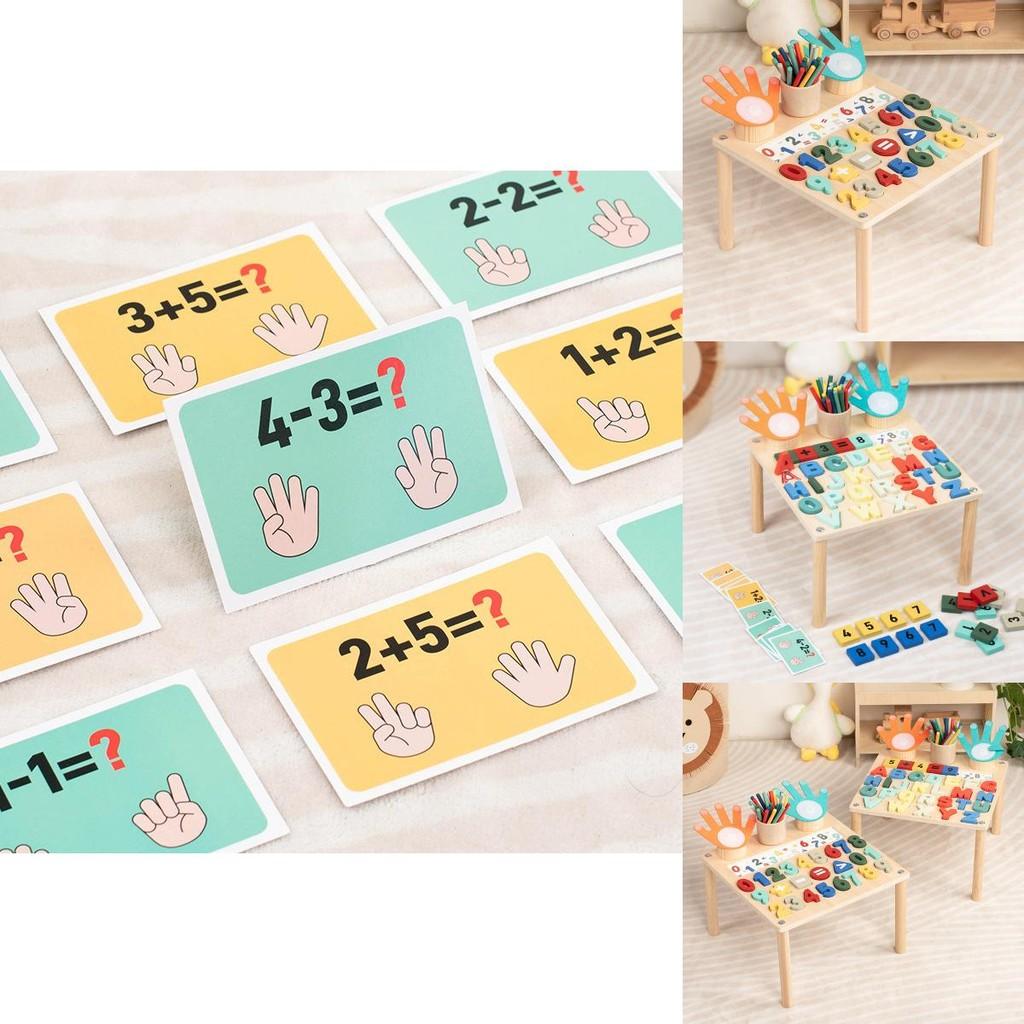 Set di Blocchi Alfabeto e Numeri in Legno Per l'Educazione Precoce e Giocattoli per l'Apprendimento della Matematica per Bambini