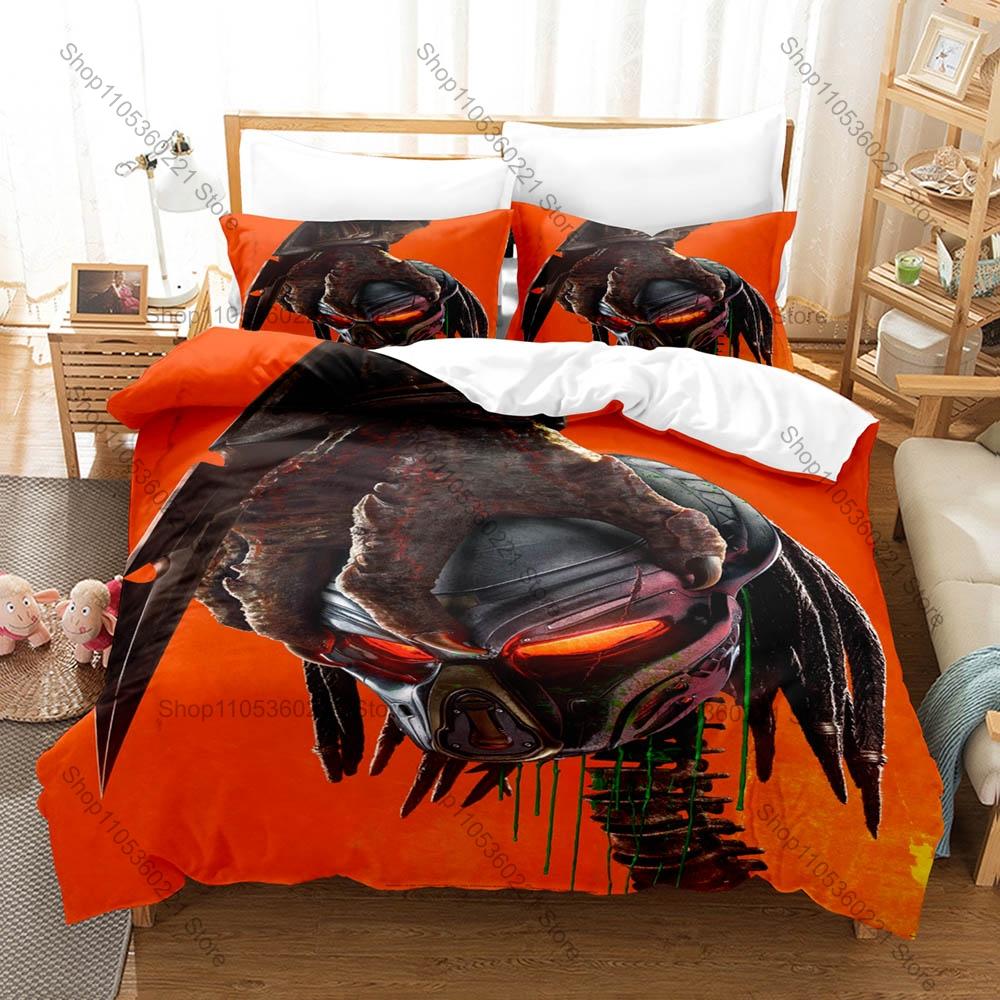 The Predator Classic Sci-Fi Horror Movie Print 3PCS Bedding Set Duvet Cover + 2 Pillowcases Soft Bed Linen For Monster Movie