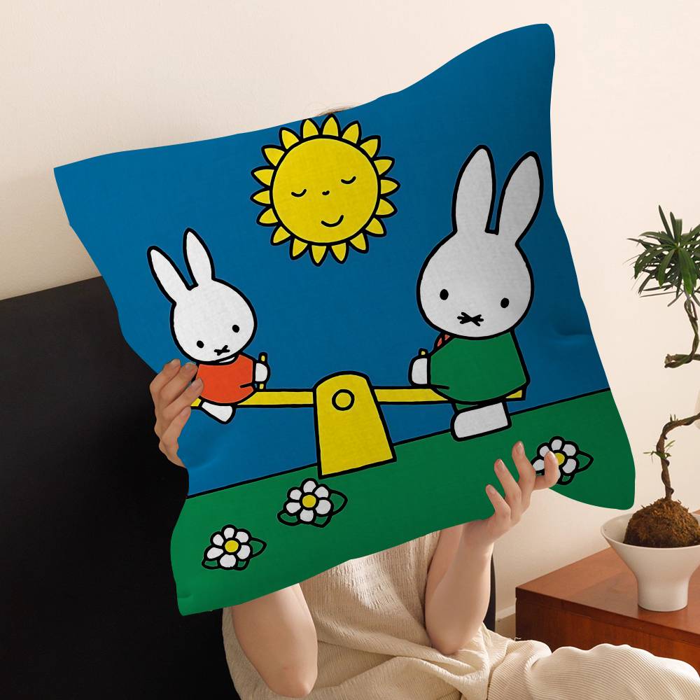 Cartoon M-Miffys Personalized Pillow Dust Cover Bedroom Kids Party Decoration Pillowcase Birthday Children Gift