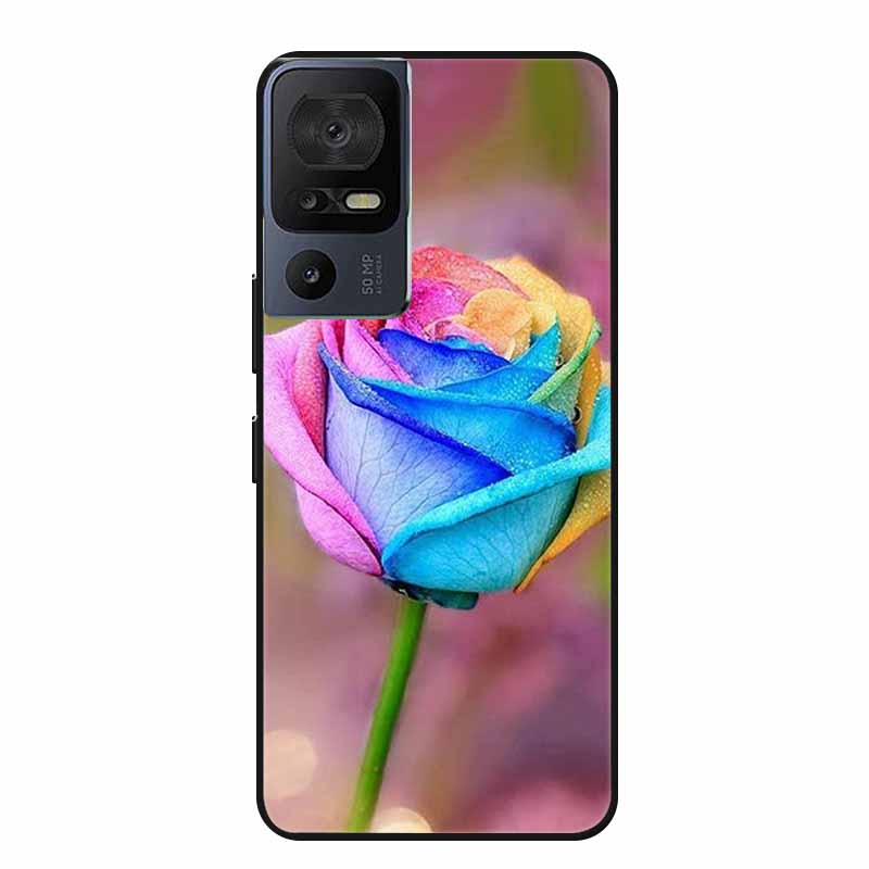 Für TCL 40 SE Handyhülle 40SE Hülle Schwarzes Silikon Weiche Rückseite Hülle Für TCL 40 SE Hülle Funda Für TCL40SE Capa 6.75" Schale