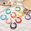 Fashion Round Candy Color Simple Geometric Round Earrings Women Jewelry C-shaped Hoop Earrings