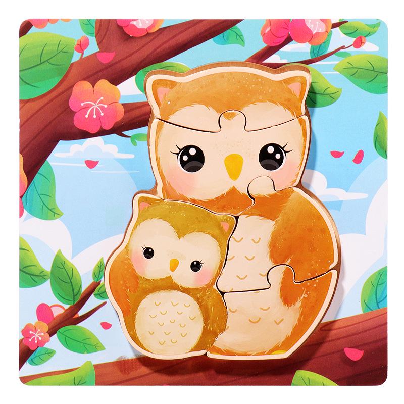 Grenzüberschreitendes 3D Mutter-Kind-Puzzle zur kognitiven Entwicklung, Alter 3-6 - Holzspielzeug-Set für die Früherziehung