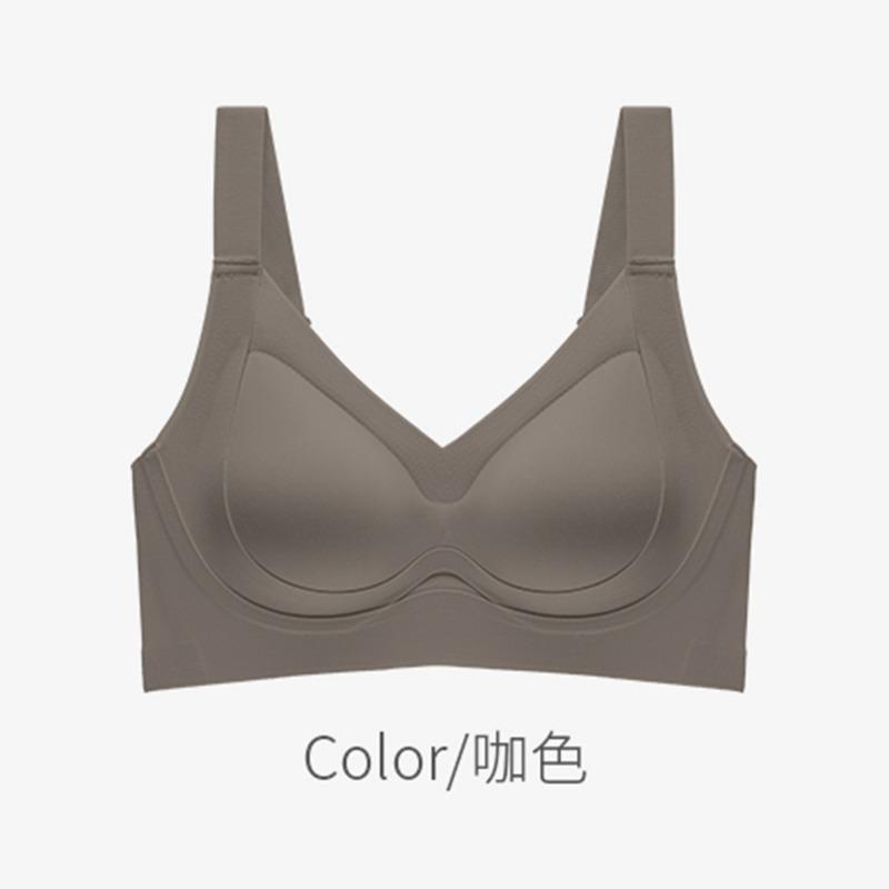 Traceless underwear, women's no steel ring adjustment type, double breasts, anti-sagging, thin, large breasts, small breasts, gathered bra cover