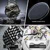 JINSHIDUN Brand Thin Automatic Mechanical Watch Double Calendar Waterproof Men's Watch