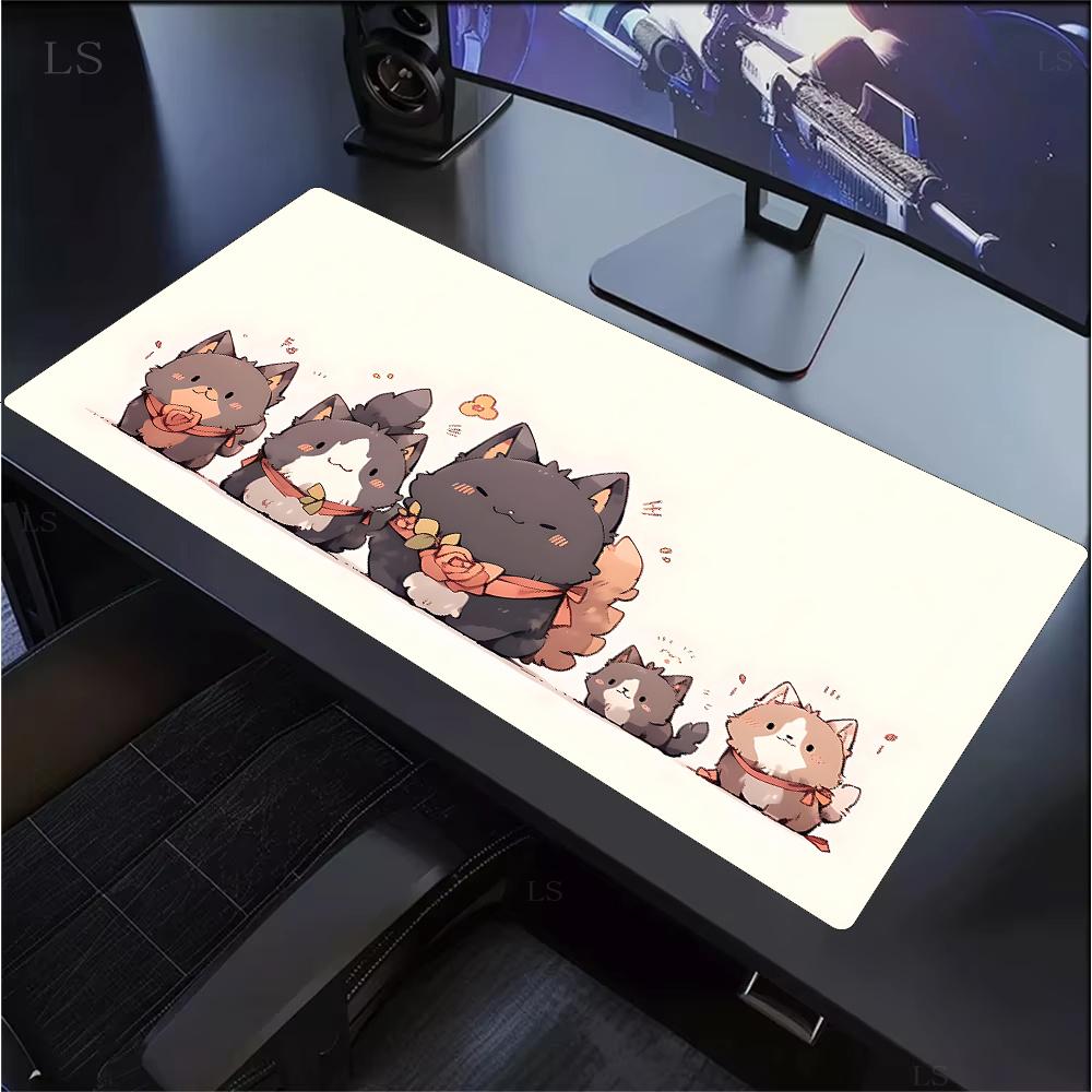 Cute Cartoon Cat Mouse Pad Large Computer Keyboard Mouse Pad Kawaii Natural Rubber AntiSlip Mat Perfect Gift Girlfriend Women