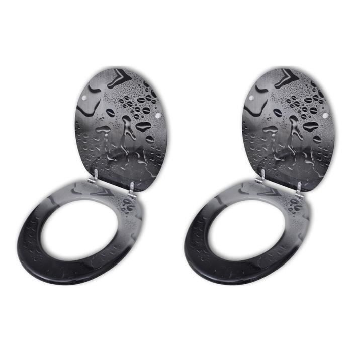 VidaXL Toilet Seats with Lids 2 Pcs MDF Water Drop