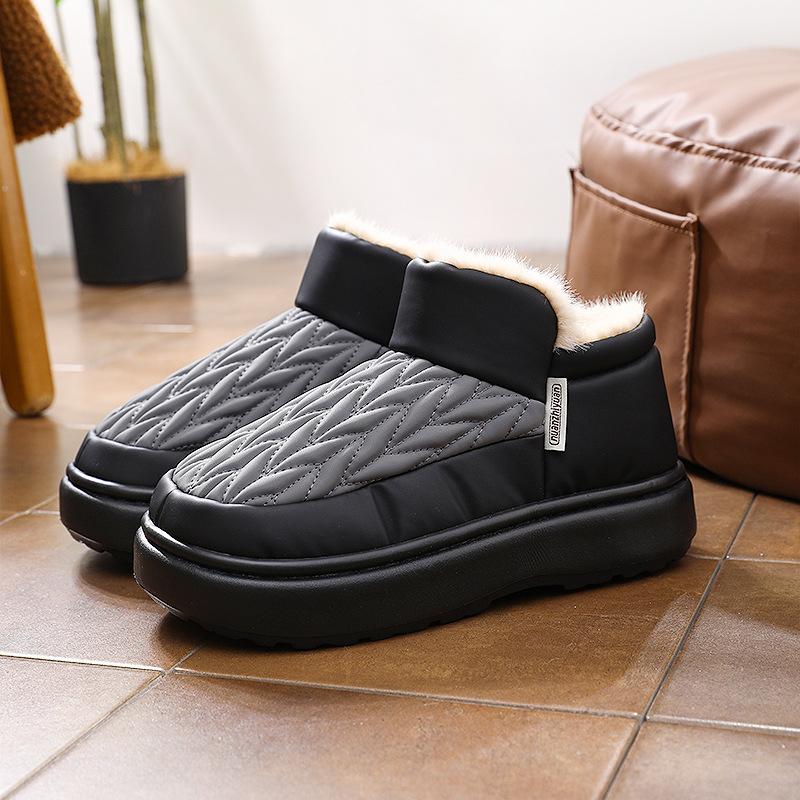 Snow boots winter warm, velvet, non-slip, waterproof and cold-proof, Northeast fur integrated outer wear cotton slippers