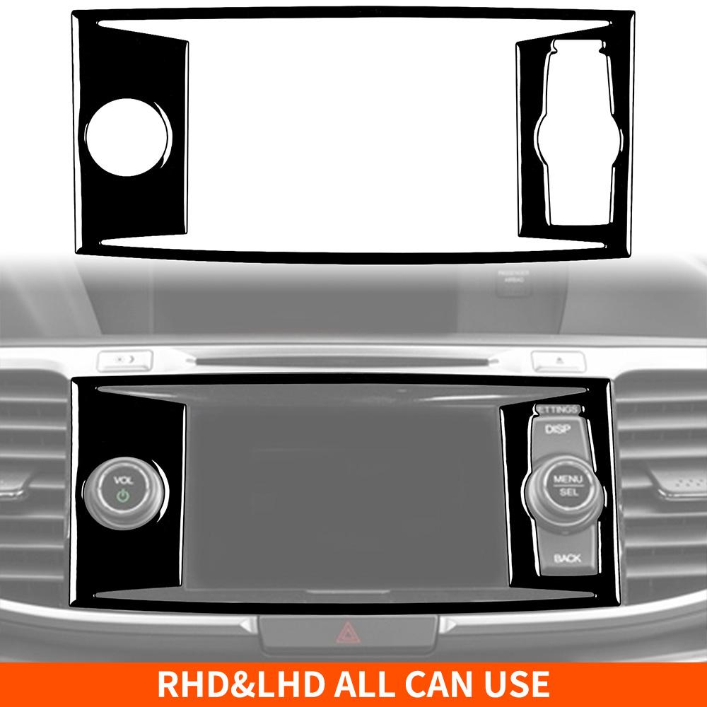 For Honda Accord 2014-2017 Piano Black Stickers Central Radio AC CD Selector Door Panel Car Accessories Interior Decorative