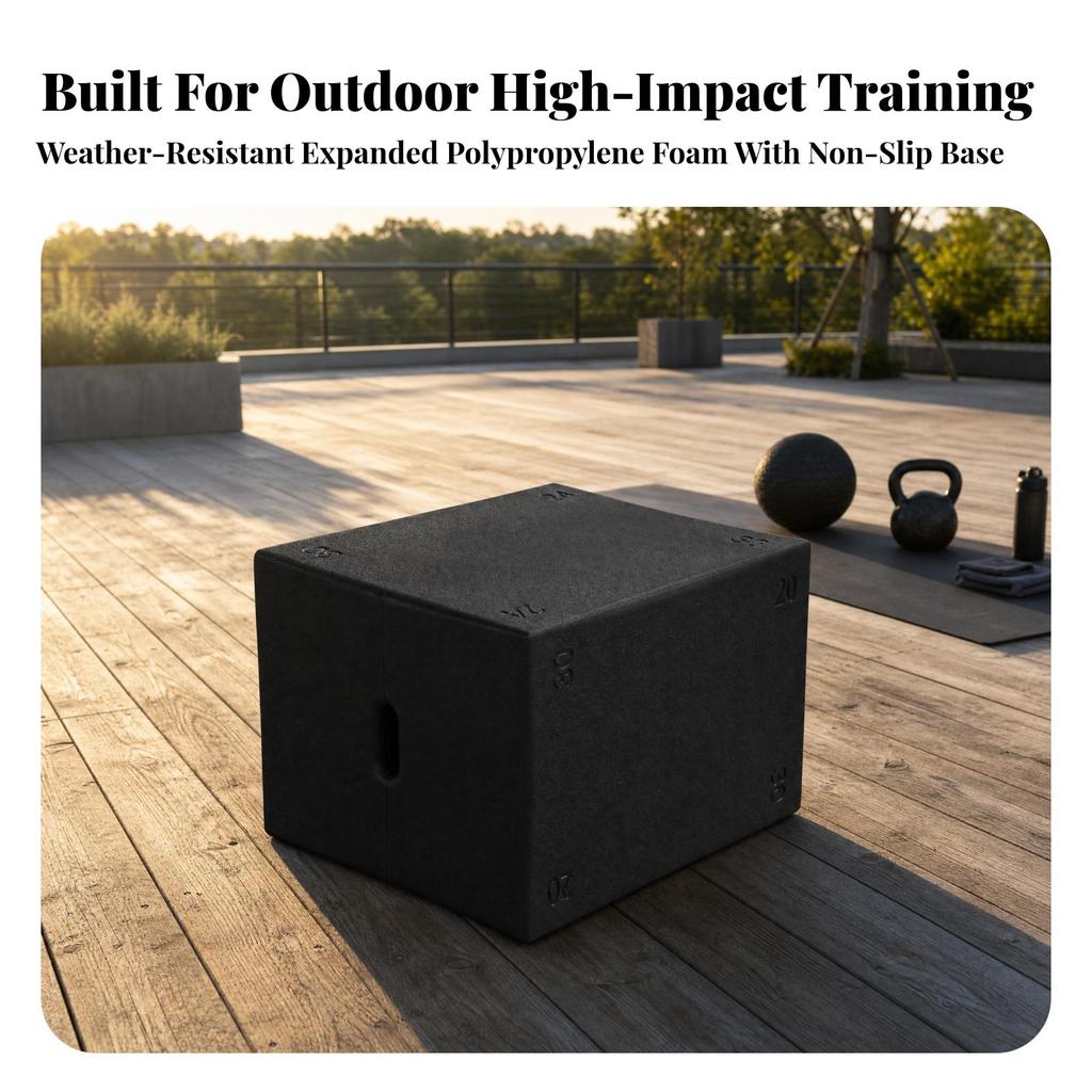 Plyometric Box Stable Plyo Cube with Non-Slip Cover Shock-Absorbing