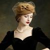 Elegant Bow Fedora Hat French Style Woolen Beret Airline Stewardess Caps  Fashion Show