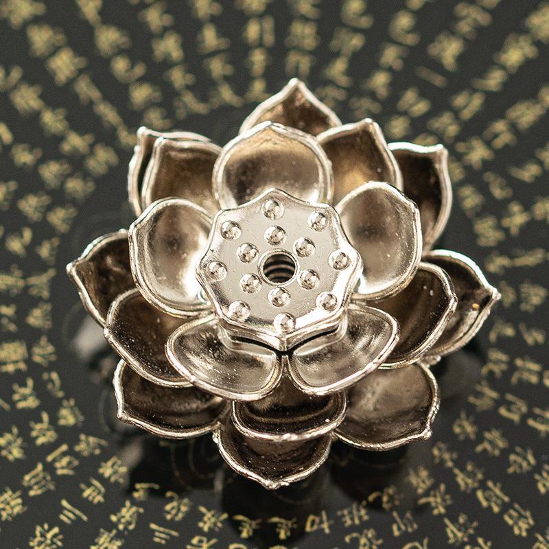 Zen Lotus Heart Sutra Incense Holder - Small Indoor Burner for Tea Ceremony and Sandalwood/Agarwood Incense
