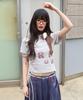 RuNaKi'Hu' Wxt080 Narabi Stripe Shirred T-Shirt (Light Purple)
