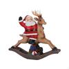 Santa Claus Figurine Christmas Decoration with Gift Bag Desktop Window Elk Figure Reindeer Resin