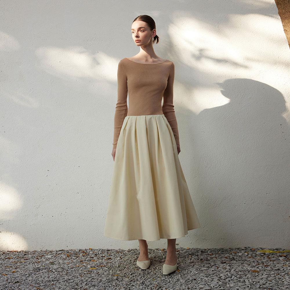 Waiwaiaiem Yy_Unique Matching Waist Dress_2Color