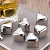 Heart-Shaped Whiskey Stones Reusable 304 Stainless Steel Non-Diluting Drink Chillers for Wine Cocktails with Tongs Dishwasher Safe Cooling Blocks