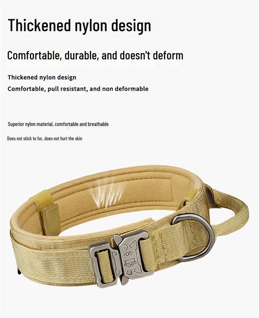 Outdoor Tactical Nylon Dog Collar with Liftable Handle