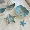 Ocean Shell Conch Sea Star Ceramic Jewelry Box Necklace, Ring Earring, Jewelry Storage Box Desktop Ornament