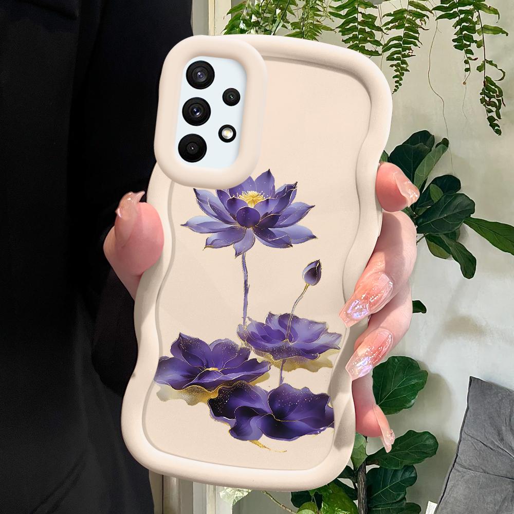 

Окрашенный узор Big Wave Edge Мягкий силиконовый материал Macaron чехол для телефона противоударный защитный резиновый чехол для Samsung Xiaomi Poco Redmi Redmi Note 12R Pro 5G белый