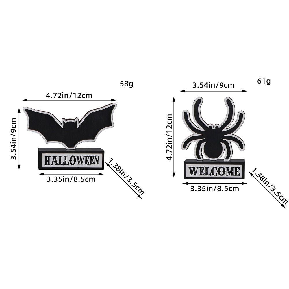 Funny Wooden Spider Decoration DIY Handmade Spider Bat Sign  Party Decoration Props