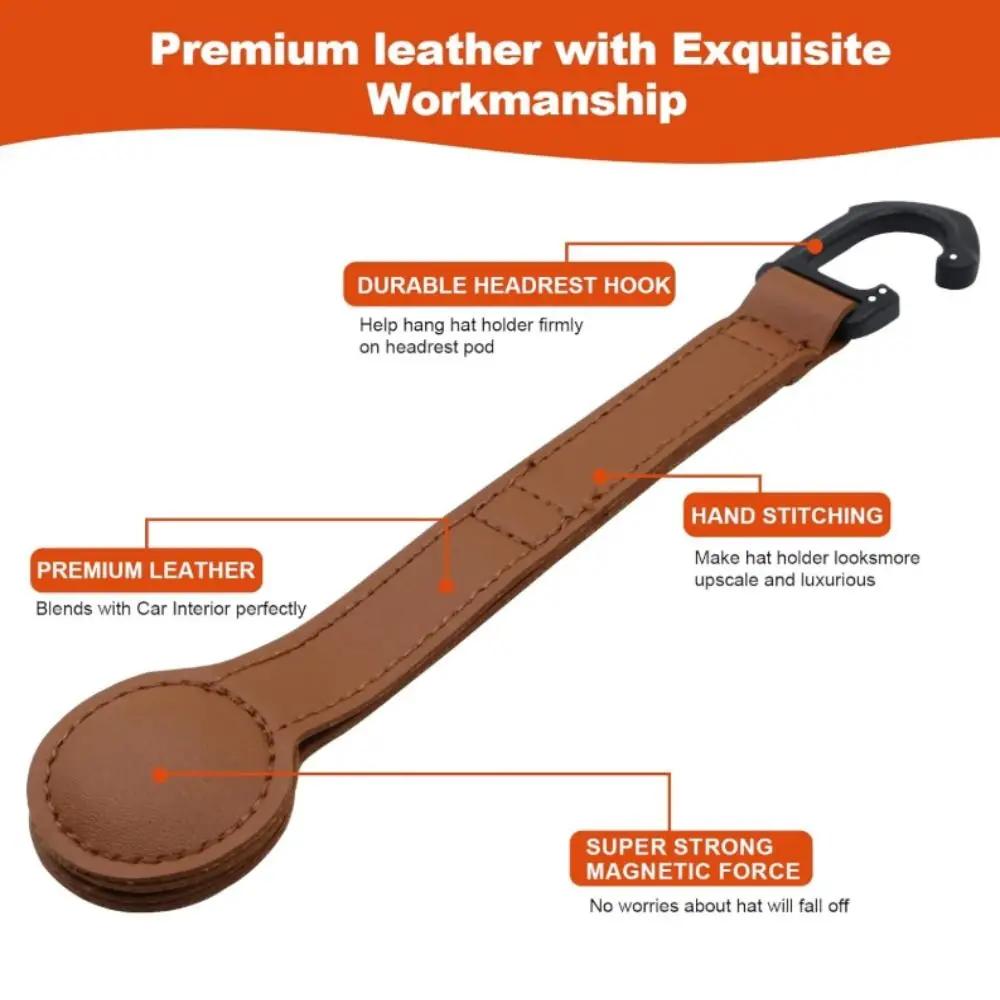 PU-Leder Cowboyhut-Halter für LKW Platzsparend Einfache Montage Kopfstützen-Hutclip-Aufbewahrung Multifunktional Hält die Hutform