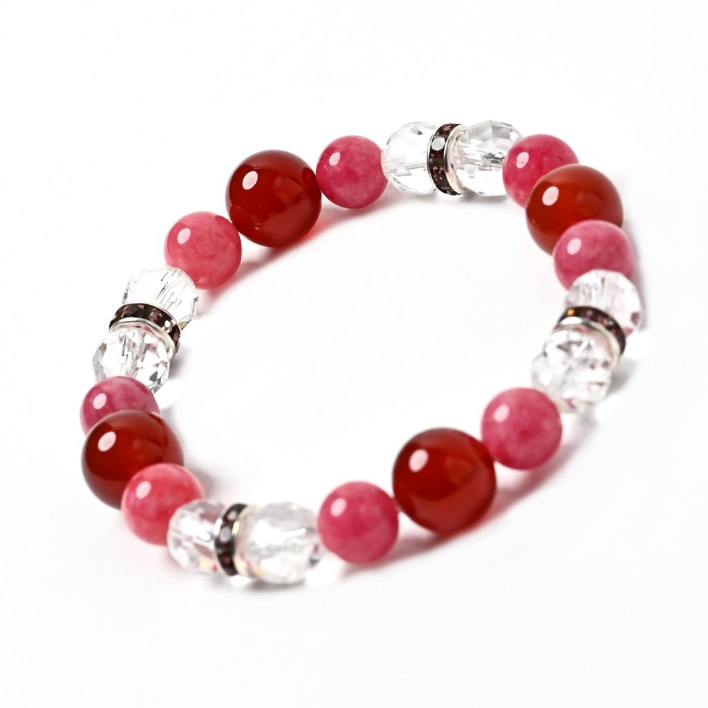 Love Fulfillment and Good Luck Bracelet Inca and Quartz Natural Stone Bracelet Good Luck with Business and Luck Improvement Heart Chakra Doubles