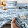 Plaid Print Washable Cotton Summer Cooling Quilt Lightweight Breathable Machine Washable for Student Dorms Single Double Beds Air Conditioner Rooms