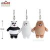 12cm Classic We Bare Bears Cartoon Plush Small Pendant Keychain School Bag Hanging Doll Ornament Christmas Birthday Gifts