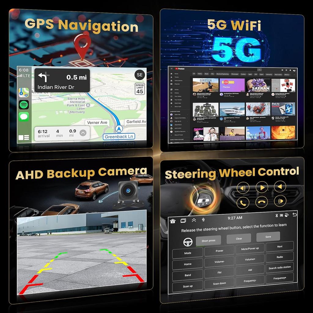 8-Core 4+64GB Android Car Stereo for Mazda 3 2010-2013, 9' IPS Touchscreen with CarPlay, Android Auto, GPS, WiFi, Bluetooth, DSP