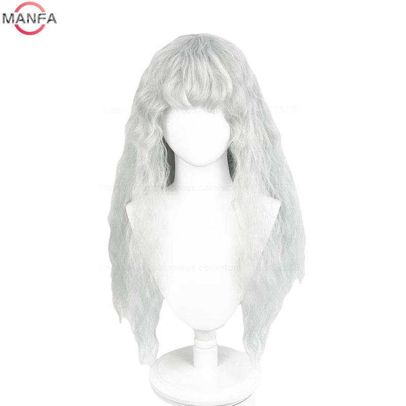 

Гриффит Косплей Парик Светло-серый Кудрявый Волнистый Длинный Термостойкий Синтетический Парик + Шапочка для парика