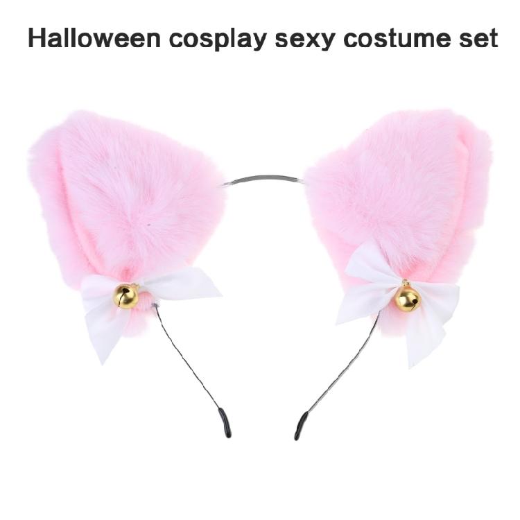 Catgirl Dress Up Cosplay Set With Cats Ear Headband Lace Collar Necklace Gloves and Sock for Women Girls Cosplay Party