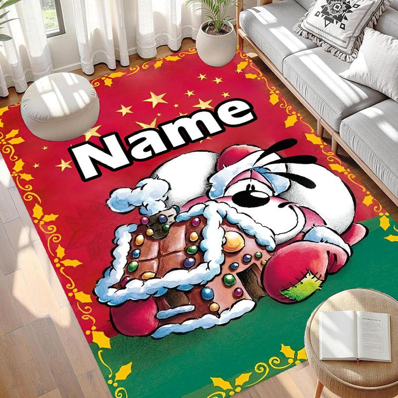 Custom Name Personalized Diddl Print Carpet, Versatile Home Decor Rug, for Playroom, Apartment, Balcony, Entryway, Hallway Gift