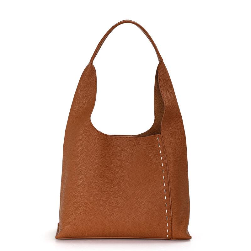 Handheld Leather Large Capacity Casual Women's Bag In Autumn New Cowhide Soft Bag Fashionable and Versatile Commuting Bag