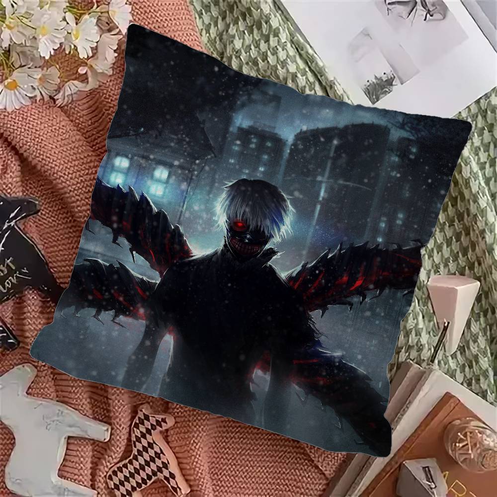 Anime Tokyo Ghoul Decorative Room Aesthetics Pillow Case Home Decor Bedroom Sofa Bed Couch Pillow Cover 45X45