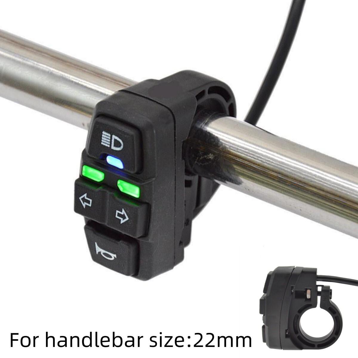 3in1 Electric Bike HeadLight Horn Turn Light Switch Waterproof For Ebike Scooter
